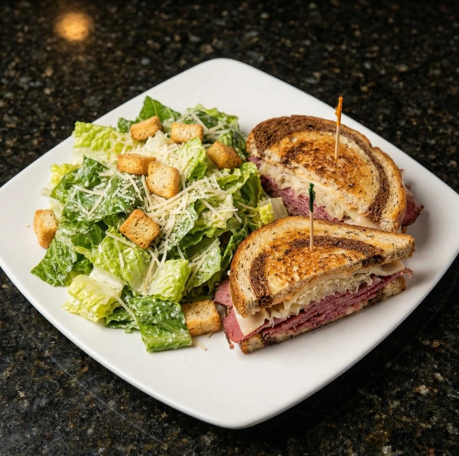 Steak and prawns at Cowboys Taphouse - pub and grill Calgary