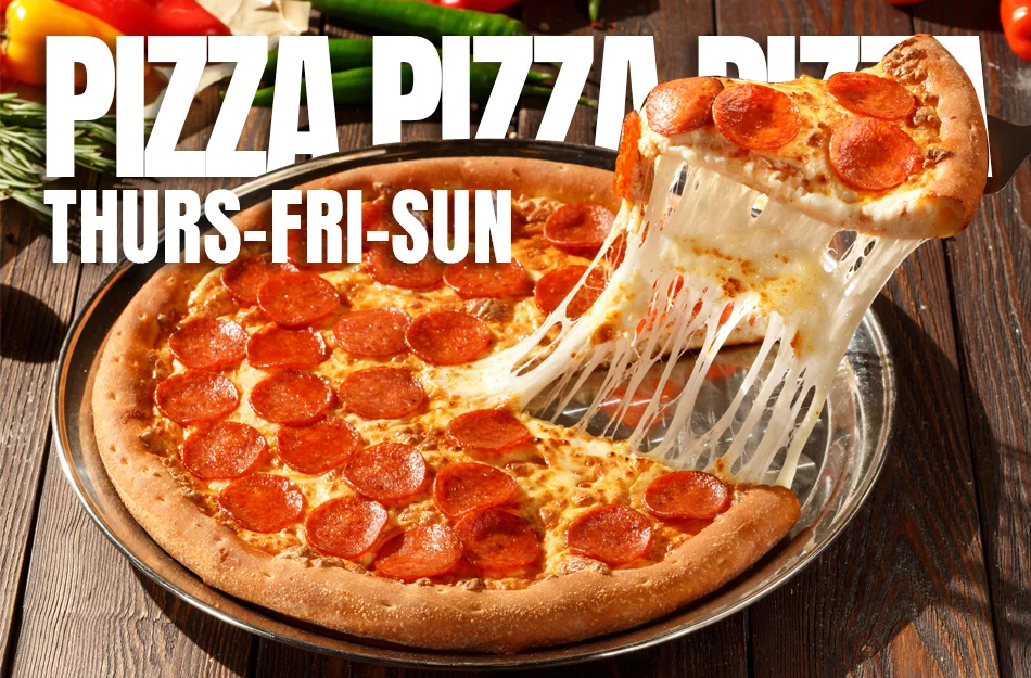 Pizza specials at Cowboys Taphouse NE Calgary pub